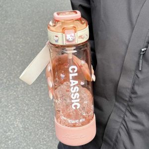 Cốc Nhựa Chống Nóng Có Thìa Cốc Đựng Nước Di Động Có Thể Cầm Tay Cho Học Sinh Cốc Nhựa Bền Bỉ Có Thể Chịu Nhiệt Độ Cao