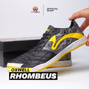Oxwell Rhombeus - Sepatu Futsal Pria Dewasa Stylish Lokal Brand Berkualitas Hitam Kuning
