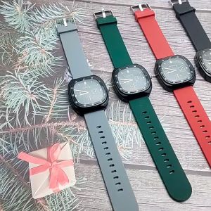 Jam Tangan Jarum Imitasi Dial Besar Baru untuk Pria Jam Tangan Kuarsa Tali Silikon Tahan Air Modis Kasual Pria