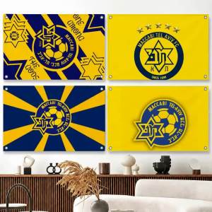 Pattern Maccabis Tel Aviv Flags flag Suitable For Party Club Outdoor Interior Wall Decoration Banner Fans Gift