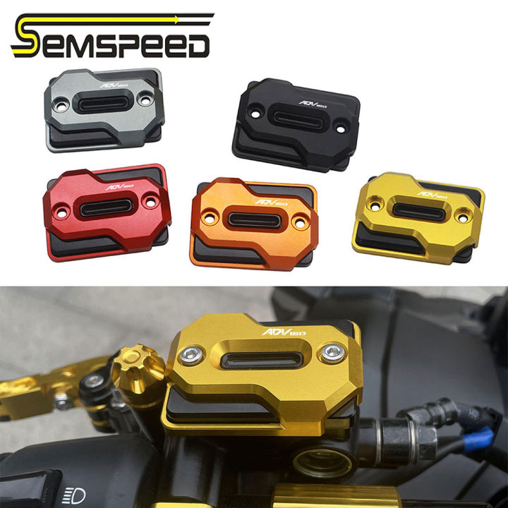 SEMSPEED 2pcs Motorcycle CNC Front Brake Master Fluid Cover Oil Tank ...