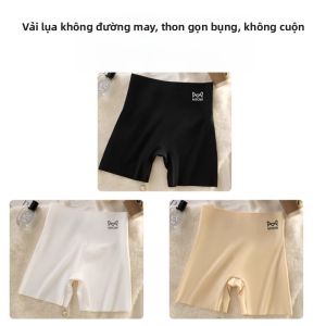 MiiOW | Quần an toàn Ice Silk cho nữ mùa hè 2025 Quần lót lưng giữa cạp thấp mỏng không đường may màu trơn Pure Silk