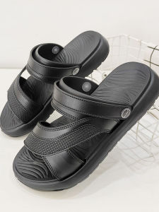 Original Mens Summer Thick Bottom Sandals Outdoor Wear Rubber Slippers Anti-Slip Deodorant Beach Shoes Comfortable Breathable