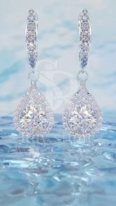 RoyStone - Anting Wanita Moissanite Sertifikat GRA Original Lapis Emas - Blossom Earring