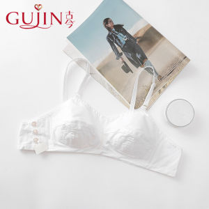 Classic Cotton Bra No Steel Ring Elderly Women Front Button Thin Cotton Fabric U-Neck Style Summer Breathable Underwear