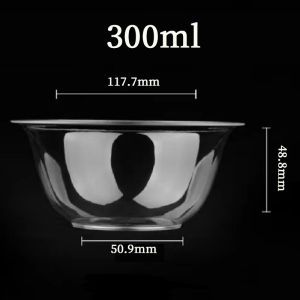 Bát Nhựa Trong Suốt Cấp Thực Phẩm 300ml Dày Chịu Nhiệt Độ Cao Hình Tròn Dùng Một Lần Cho Gia Đình Và Hàng Không