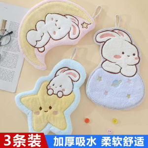 Khăn Lau Tay Bằng Vải Nhung San Hô Dày Không Rụng Lông Thấm Hút Nhanh Hình Hoạt Hình Dễ Thương Treo Tường Dùng Trong Nhà Bếp