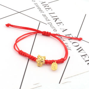สร้อยข้อมือเชือกสีแดง12ตรทำงานถักด้วยมือสไตล์เกาหลีสร้อยข้อมือปีนักษัตร12ตรทำโชคปีนักษัตรคู่รักที่นิยมในโลกออนไลน์