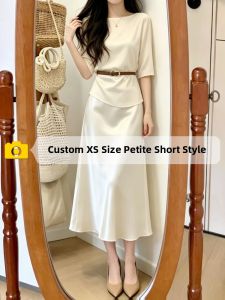 ZIYAN | Silk Satin High-Waist Small-Lady-Friendly A-Line Skirt
