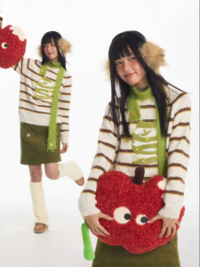 JNXS | Áo Sweater Len Pha Có Khăn Quàng Cổ Tháo Lắp