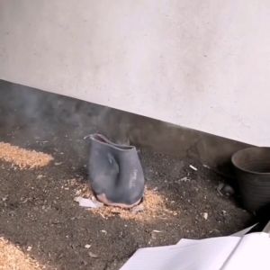 RAAQUU 3 PACK 2x DOKUTSU 1x UMI Raku Art Pottery Vase Handmade Ceramic Home Decor Gift