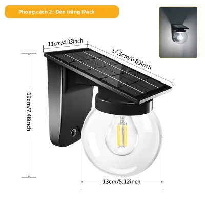 Đèn Cảnh Quan Năng Lượng Mặt Trời E27 Bóng Đèn LED Ánh Sáng Chống Nước Đèn Tường Ngoài Trời Cho Lối Đi Trong Vườn Nhà Để Xe Hiên Nhà Ngăn Chứa Đồ Chạy Bằng Năng Lượng Mặt Trời