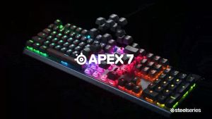 SteelSeries Apex 7 Mechanical Gaming Keyboard คีย์บอร์ดเกมมิ่ง RGB พร้อมแท่นวางข้อมือ #Qoomart