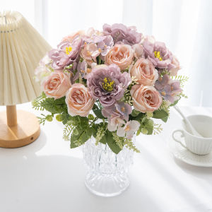 Artificial flower silk peony embroidered ball home vase decorations outdoor garden Valentines Day wedding bride DIY photo props