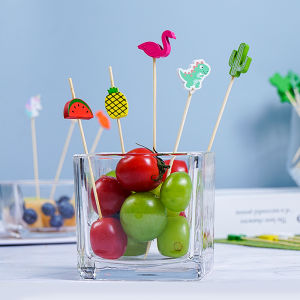 MONLEYTA | Disposable Bamboo Toothpicks Fruit Skewers Cartoon Fruit Forks For Home Use Cocktail Decoration Sugar Coated Haws Skewers