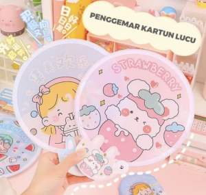 KIPAS TANGAN -KIPAS LIPAT LUCU BISA DIBAWA BAWA MOTIF