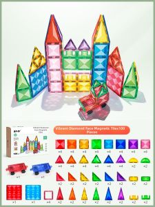 PANDUOXIANG | Magnetic Building Tiles for Assembly and Brain Training Supplement Pack