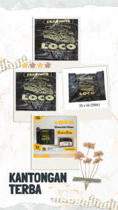 Kantong Kresek Merk LOCO / LIGO Ekonomis Hitam Tipis ukuran 352417 isi 50 lembar