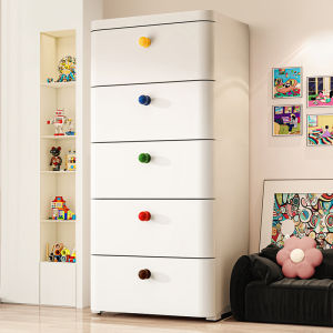 Foldable Storage Cabinet for Living Room And Kitchen Toy Organizer Snack Storage Plastic Drawer Style Rectangular Shape