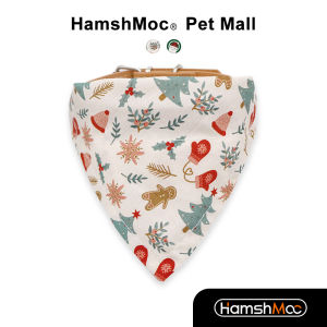 HamshMoc Christmas Pet Drool Bib Adjustable Soft Cats Dogs Scarf Collar Fashion Removable For Pet Decoration Accessories