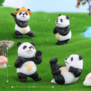 Creative Cute Martial Arts Panda Model Realistic Miniature Doll Office Desktop Cartoon Small Figurine Collectible Toy