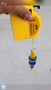 Yellow Multifunctional Magnetic Wire Pendant Automatic Retracting Wire Hanging Hammer Construction Tool Hammer Woodworking Surveyor