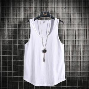 Mỹ Nguyên Chất Cotton Nam Áo Thun Không Tay Mùa Hè Giày Thể Thao Thương Hiệu Thời Trang Áo Thun Rời Vintage Chui Đầu