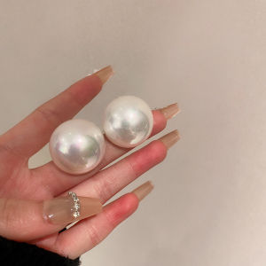 Efenji New Simple French Style Colorful Big Pearl Stud Earrings For Women