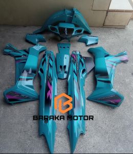cover body fiz R  custom warna hijau tosca manis