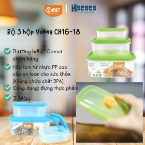 Hộp nhựa đựng thực phẩm COMET bộ 3 hộp tròn CH1616