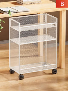 Desk Under Storage Bookshelf on Wheels