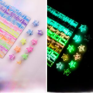Luminous Paper Folding Stars DIY Gift Wish Stars Paper Can Be Written on Foldable Paper Crafts Business Supplies