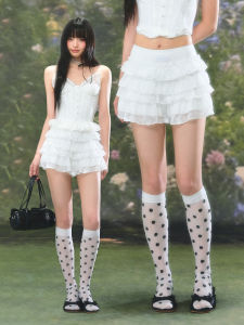 Weekend hub | Ballet Style White Ruffled High Waist Lace Skirt Short