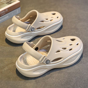 Mens Summer Outdoor Anti-Slip Headed Clog Shoes Driving Two-Purpose Beach Sandals Comfortable Thick Bottom Slip-On Shoes