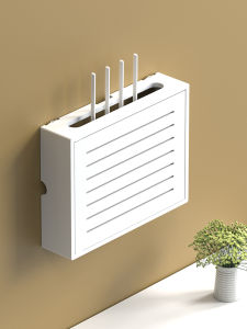 Router Storage Box Wall-Mounted Solid Wood Living Room Hanging Wall WiFi Solid Wood Information Multimedia Decorative Cover Box