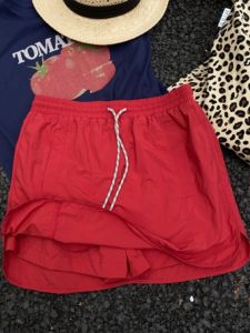 High-Waist Loose A-Line Skirt for Plus Size Women Casual Summer Style Sports Chic Design with Drawstring Versatile Fashion Pure Color