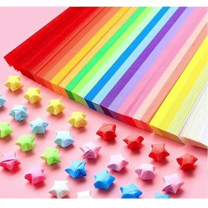 Set 540 Tờ Giấy Xếp Hình Ngôi Sao Năm Cánh Màu Sắc Gradient Sáng Tạo BIGBA