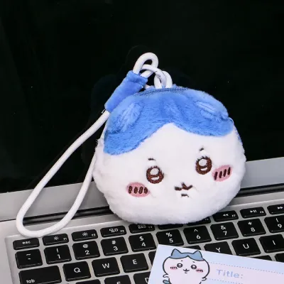 Kawaii Chiikawa Plush Coin Purse Cute Hachiware Usagi Mini Wallet Pouch Soft Fluffy Anime Coin Bag for Key Earphone Storage