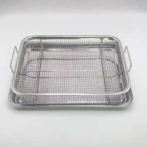 MERIAHSHOP Nampan Peniris Minyak Serbaguna Peniris Gorengan Stainless Steel FREE Capitan Oven Tray Cooling Rack Baking Tray Saringan Minyak Gorengan