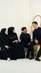 SARIMBIT LUBBI 2025 AYASKARA FAMILY BLACK TERBARU GAMIS & KOKO SET KELUARGA PREMIUM LEBARAN KEKINIAN TERMURAH