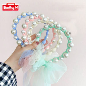 MAdley HairBand Korea: Bando Mutiara Besar Gaya Korea Ikat Rambut Bondu Anak & Dewasa Cantik Premium BND12