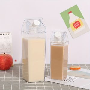 500/1000ml Milk Carton Water Bottle For Juice Tea Milk Bottles Transparent Plastic Portable Clear Box Drinking Cup