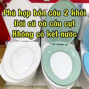 Nắp bồn cầu màu xanh ngọc xanh biển loại thông dụng - Kích thước nắp đậy 42x36 cm