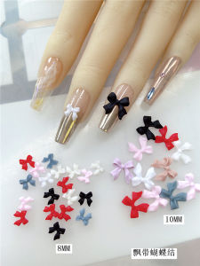 Internet Hot New Ribbon Bowknot Nail Ornament Xiaohongshu Best Selling Classic Style Finished Resin Lady Bow