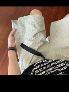 Quần Short Vải Lụa Băng Nhanh Khô Mùa Hè Cho Nam Quần Dài Đến Đầu Gối Quần Dài Ống Đứng Thường Ngày Đi Biển Thoáng Khí