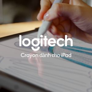 Bút cảm ứng Logitech Crayon dành cho iPad - Công nghệ kỹ thuật số như Apple Pencil không độ trễ sạc nhanh USB C