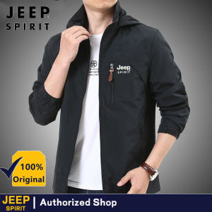 JEEP SPIRIT Mens Windproof Charge Coat Jacket Detachable Hat Outdoor Mountaineering Suit