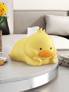Creative Cream Style Cute Duck Tissue Box Decoration Living Room Entrance Bedroom Dining Room For Home Healing Series Tissue Box