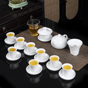 Ivory White Ceramic Gaiwan Teaware Set
