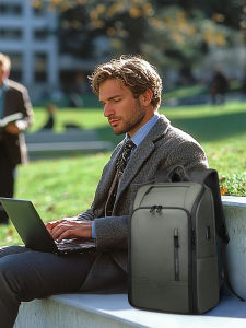 Hk Casual Travel Backpack for Men Waterproof 15.6 inch Laptop Backpack With USB Port High Capacity Business Backpack Daily Commute Work Bags